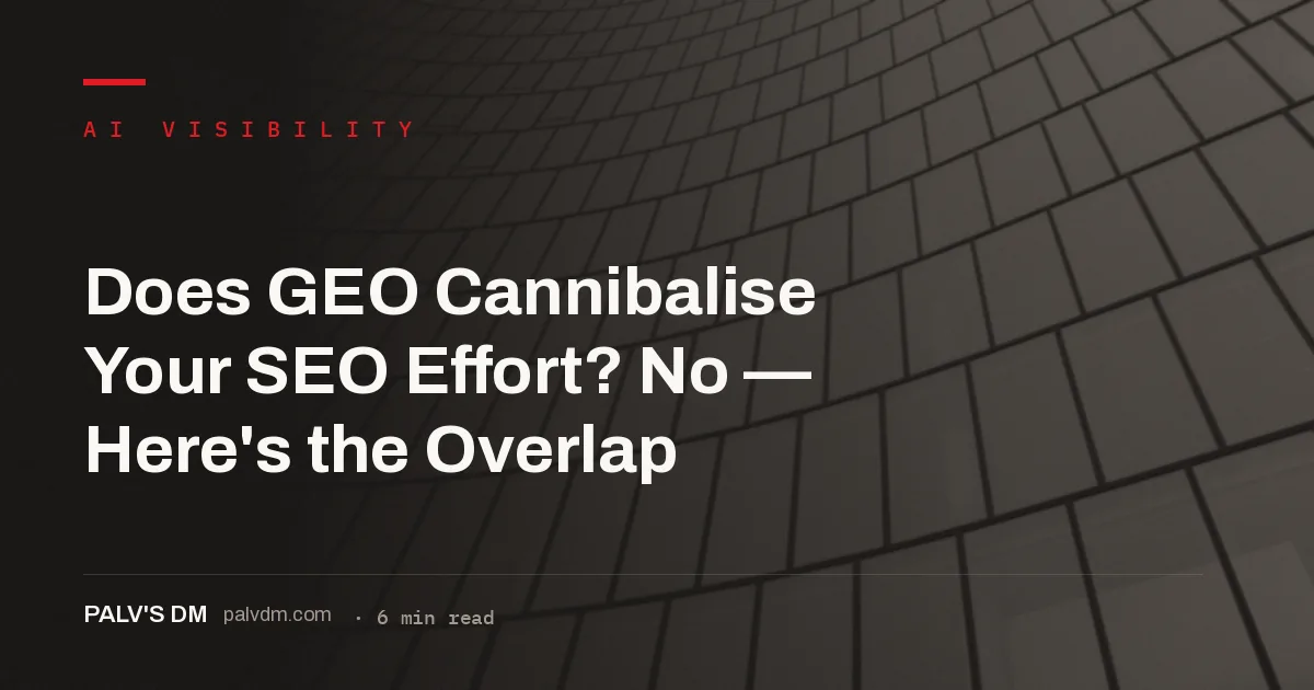 The overlap between GEO and SEO showing a shared foundation and small extra layer