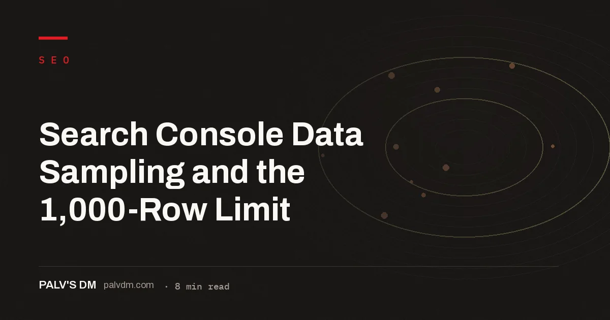 Technical blueprint-style illustration representing Google Search Console's 1,000-row data export limit