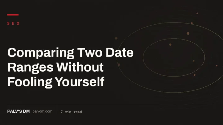Two overlapping bar charts representing a Google Search Console date range comparison, dark background with red accent lines