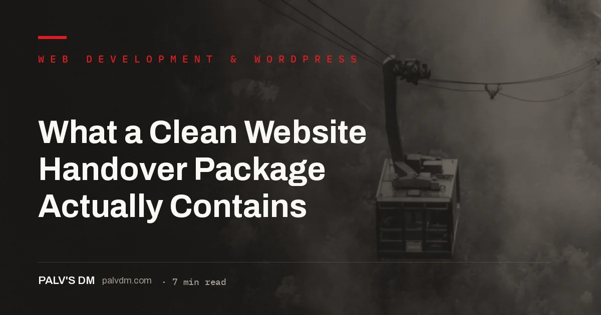Website handover package checklist for business owners