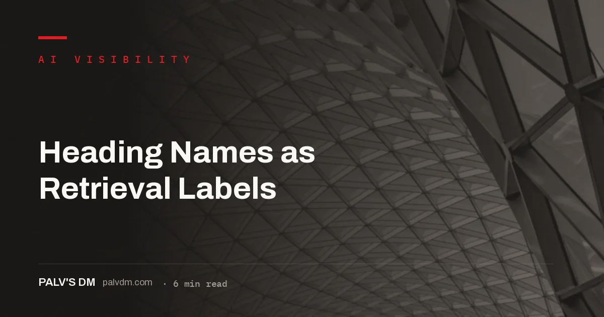 Headings as retrieval labels that help AI engines find and cite the passage beneath