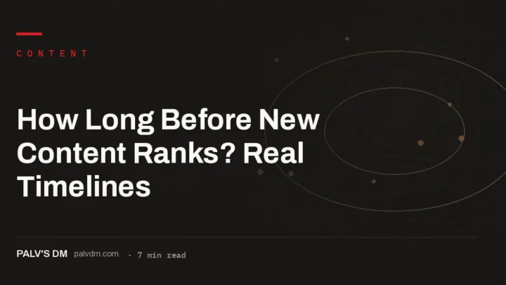 Timeline illustration showing how long new blog content takes to rank on Google, from indexing to stable top-10 position