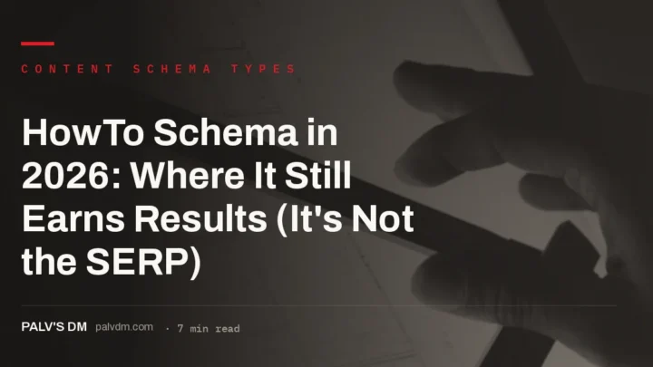 HowTo schema markup in 2026, technical blueprint concept