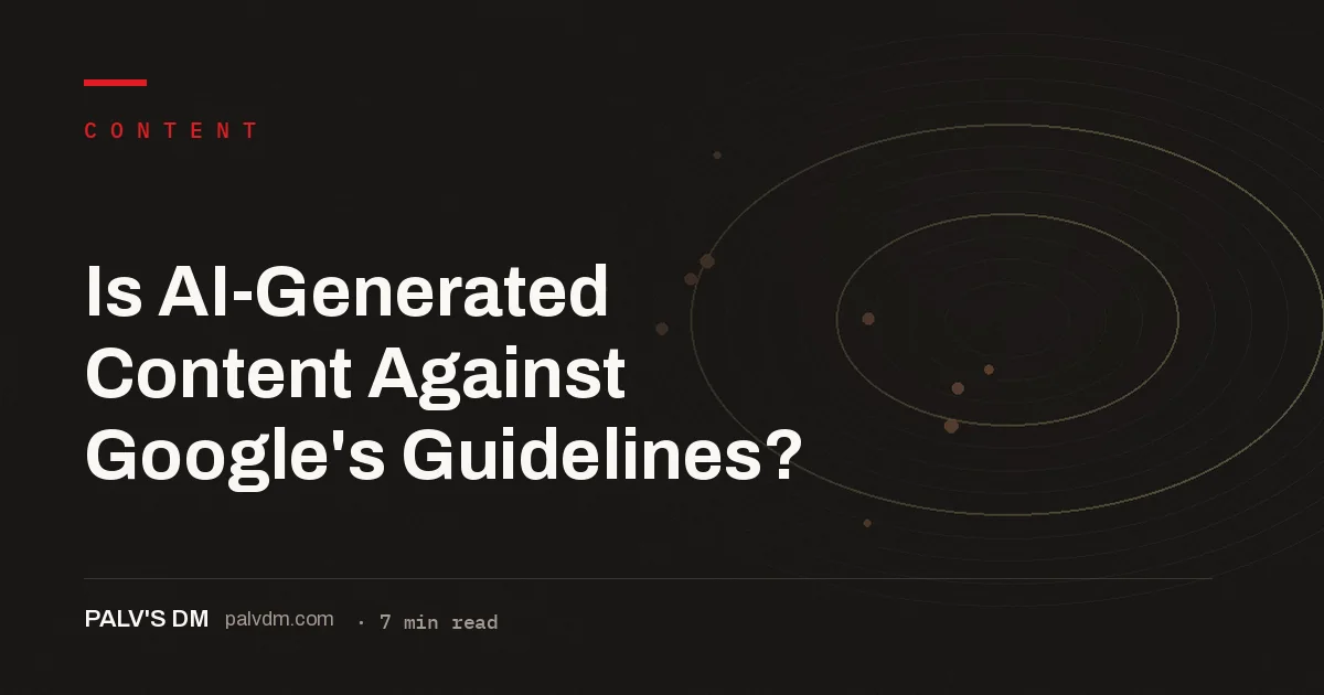 Technical blueprint line drawing representing Google's policy framework for AI-generated content