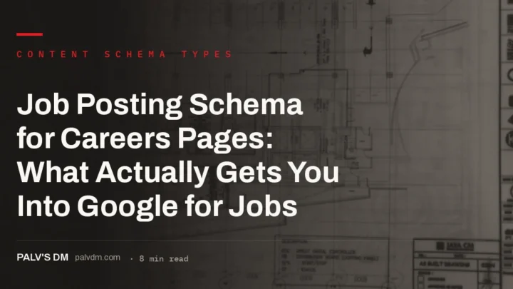 JobPosting schema markup implementation on a careers page