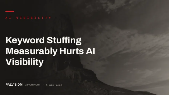 Keyword stuffing scored below baseline in AI visibility research: why it backfires