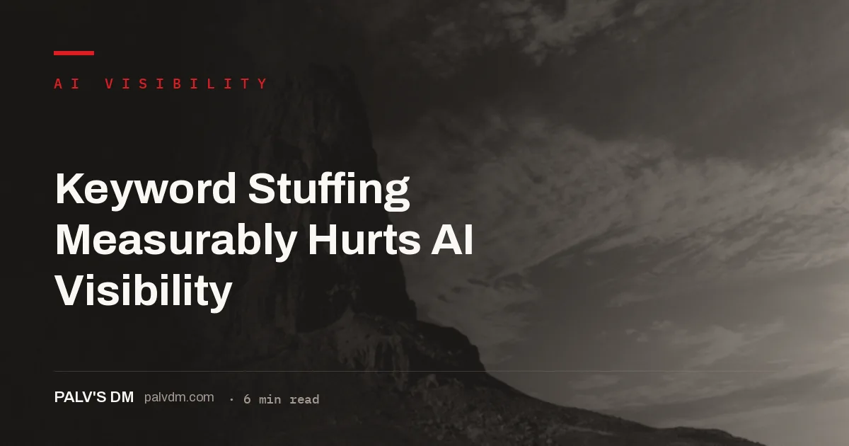 Keyword stuffing scored below baseline in AI visibility research: why it backfires