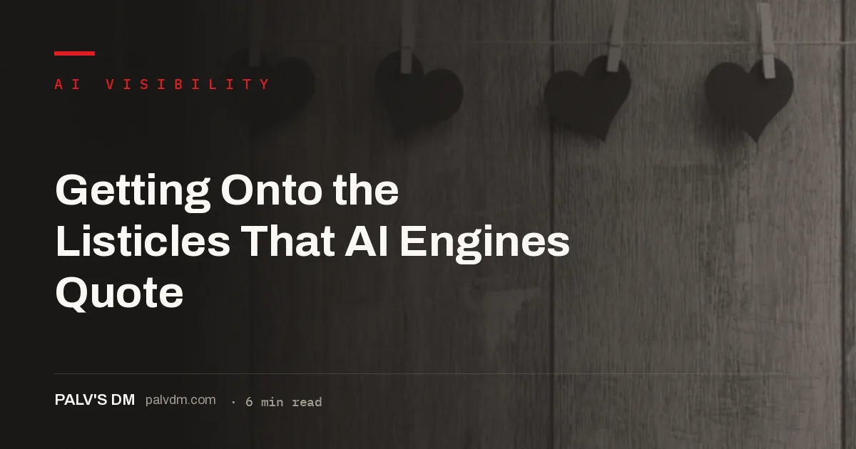 Earning inclusion in the third-party roundups AI engines cite for recommendations