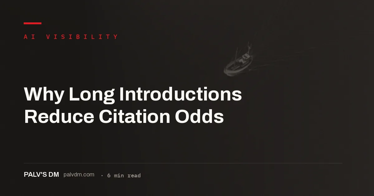 Long introductions wasting the highest-value passage position on a page
