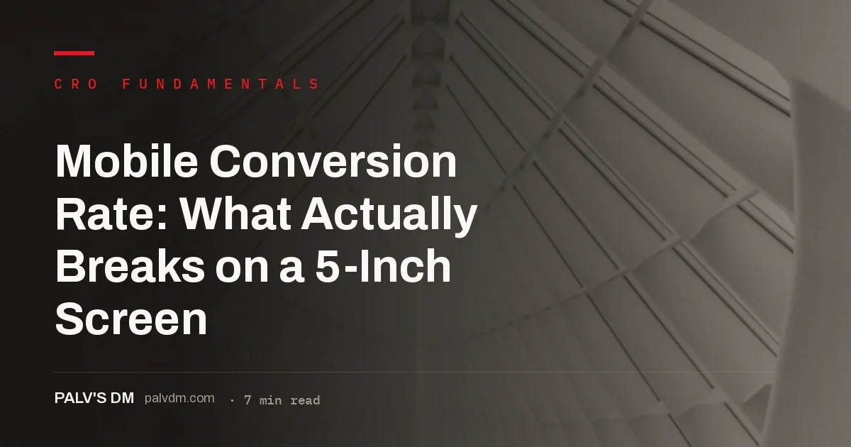 Mobile checkout screen representing common mobile conversion rate problems