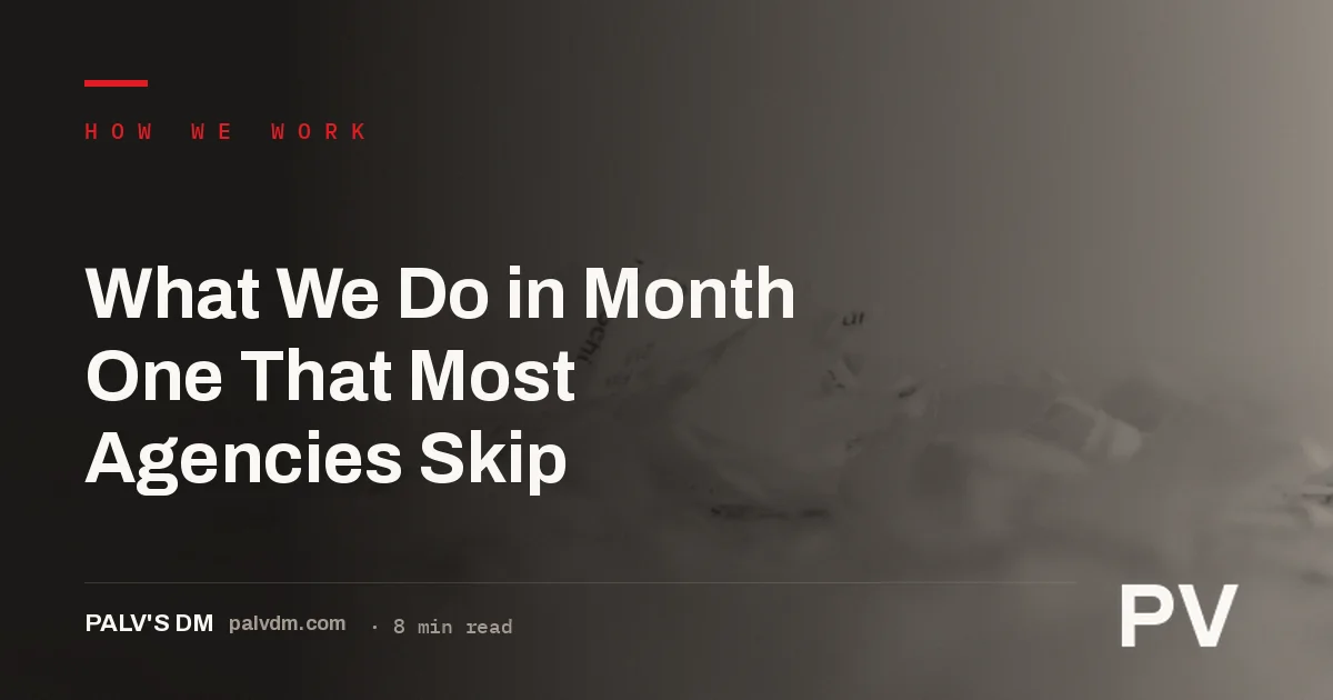 Checklist of SEO deliverables completed in the first month of an SEO engagement