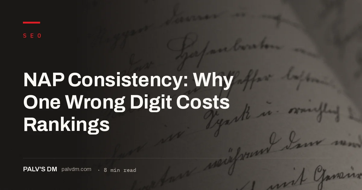 Inconsistent name, address, and phone data across the web undermines local ranking trust