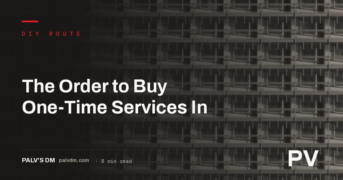 The order to buy one-time SEO services in: audit, technical check, keyword research, on-page check, content strategy, then links