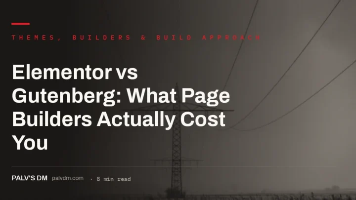 Elementor page builder versus native Gutenberg blocks on a WordPress site