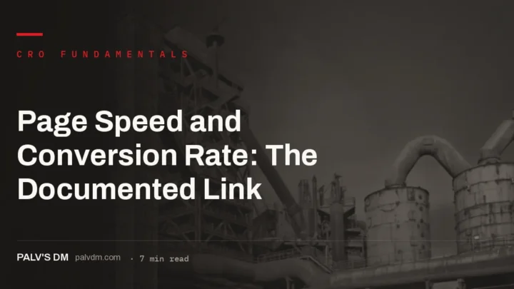 Page speed and conversion rate data on a website performance dashboard