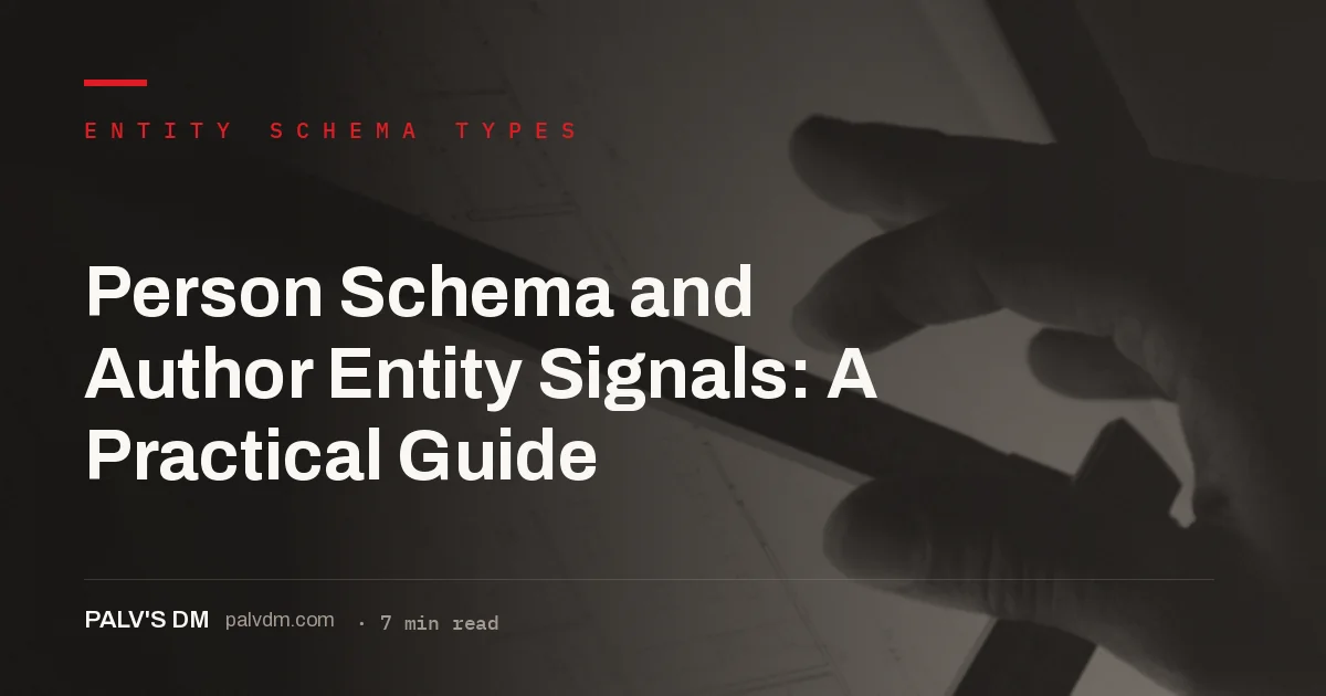 Person schema JSON-LD connecting an author to articles and an organization