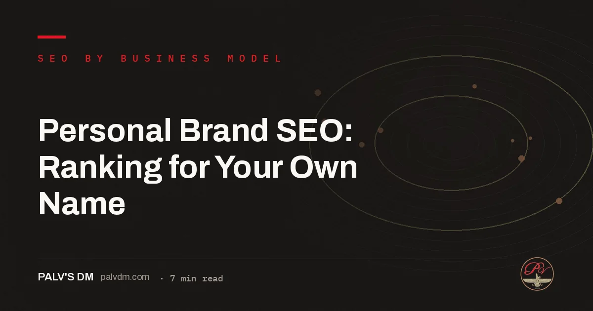 Personal Brand SEO: Ranking for Your Own Name — hero image