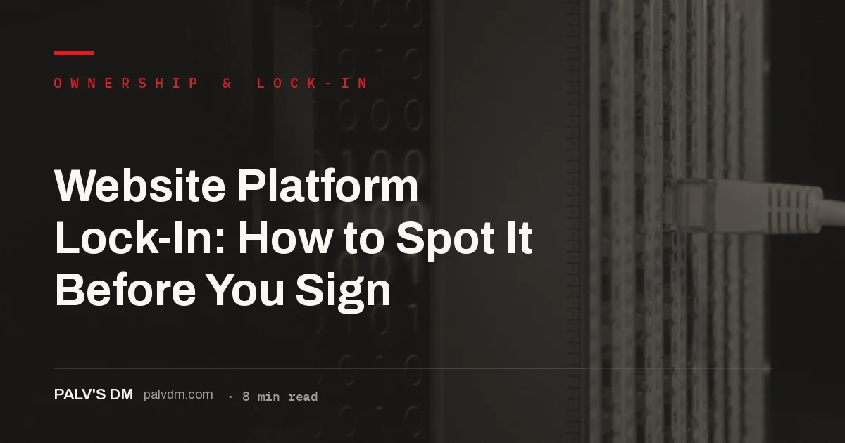 Website contract review showing platform lock-in warning signs