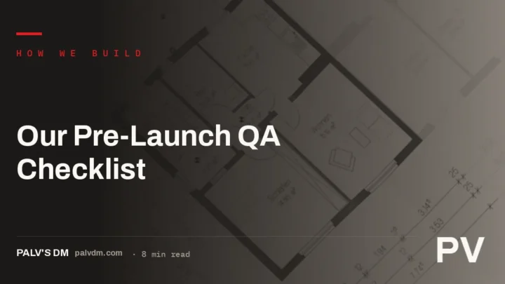 Blueprint-style illustration representing a website pre-launch checklist