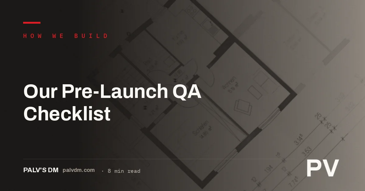 Blueprint-style illustration representing a website pre-launch checklist