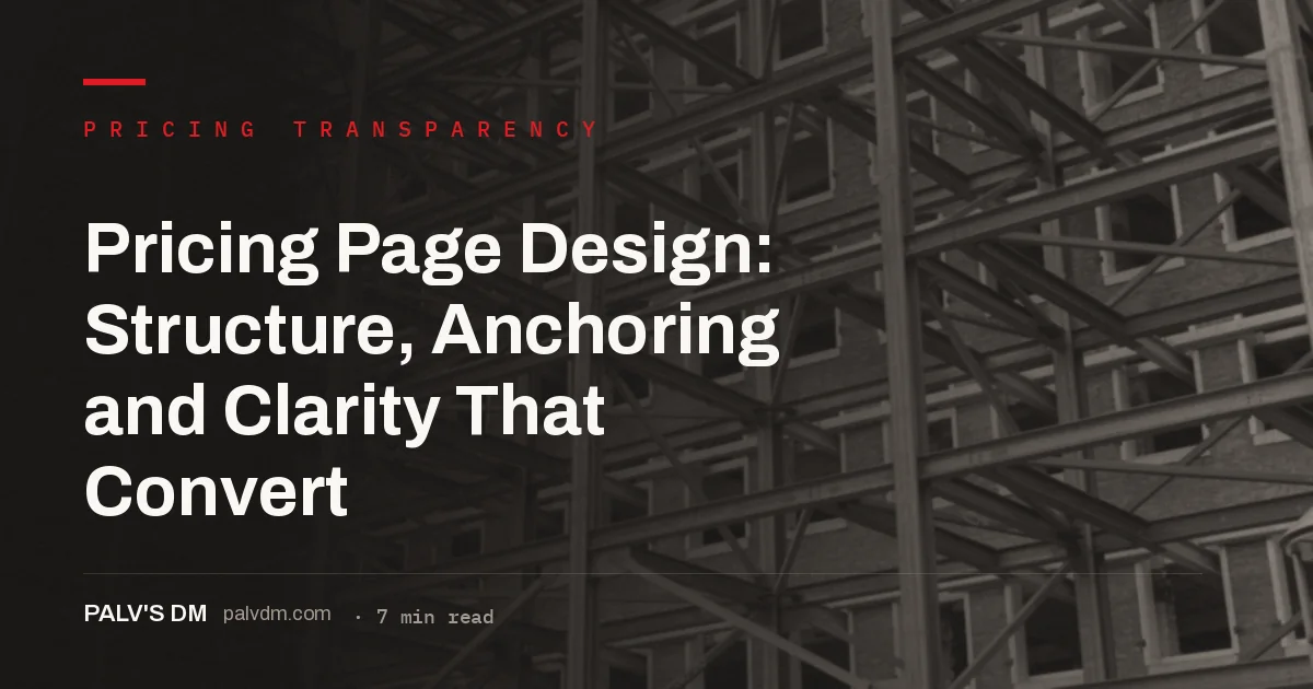 Pricing page design structure and anchoring, scaffolding structure concept