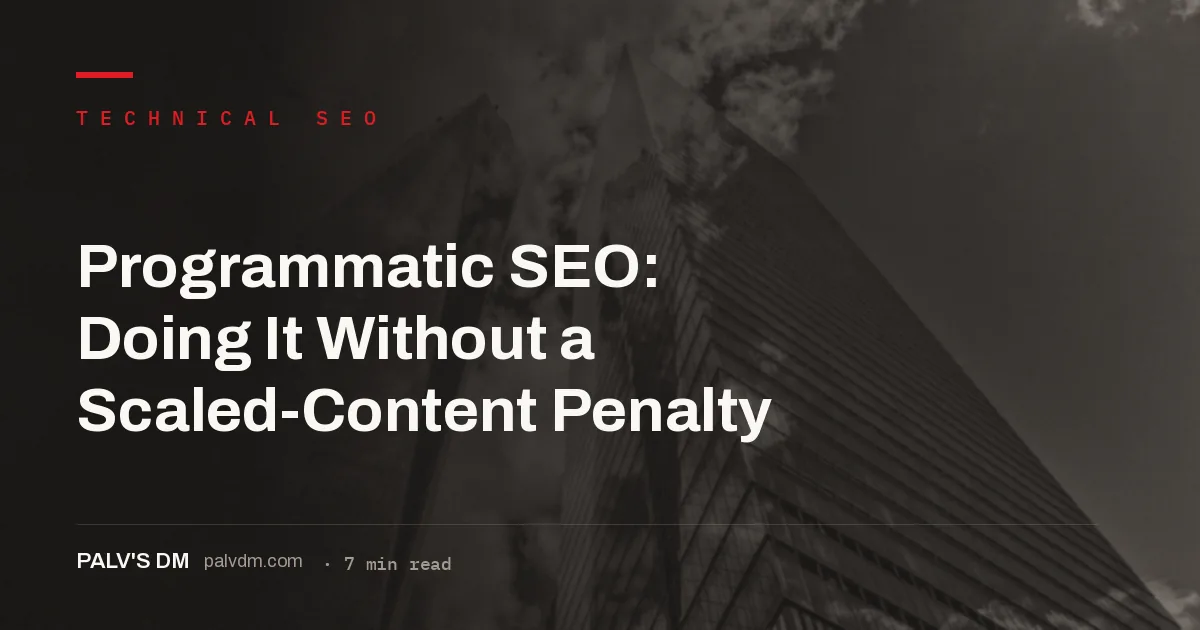 Programmatic SEO at scale without triggering Google's scaled-content-abuse penalty