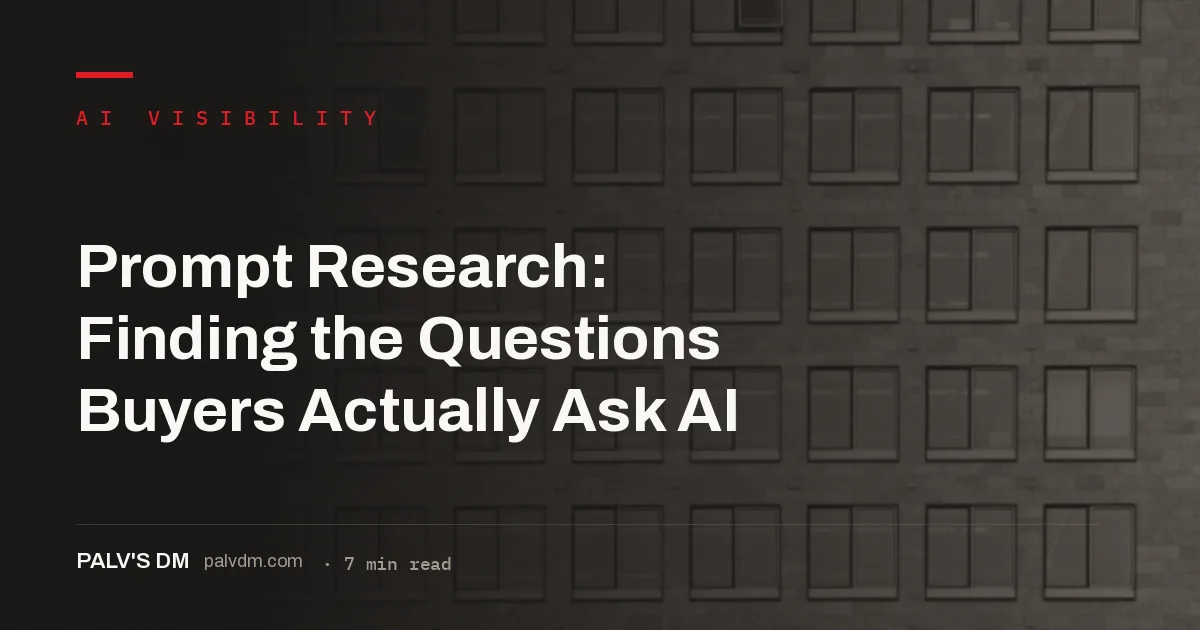 Prompt research: finding the conversational questions buyers ask AI engines