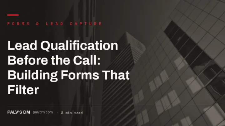 Lead qualification form setup guide for filtering leads before a sales call