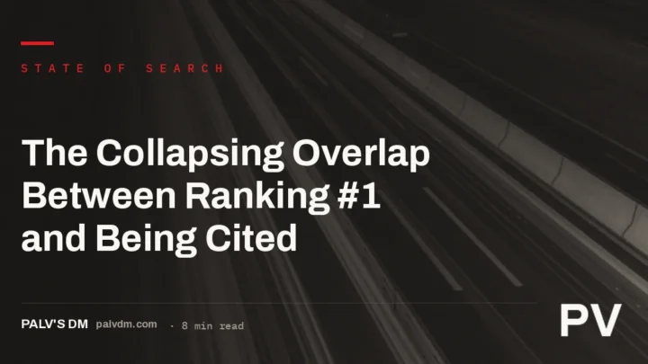 Long exposure light trails in the dark representing diverging paths between search ranking and AI citation