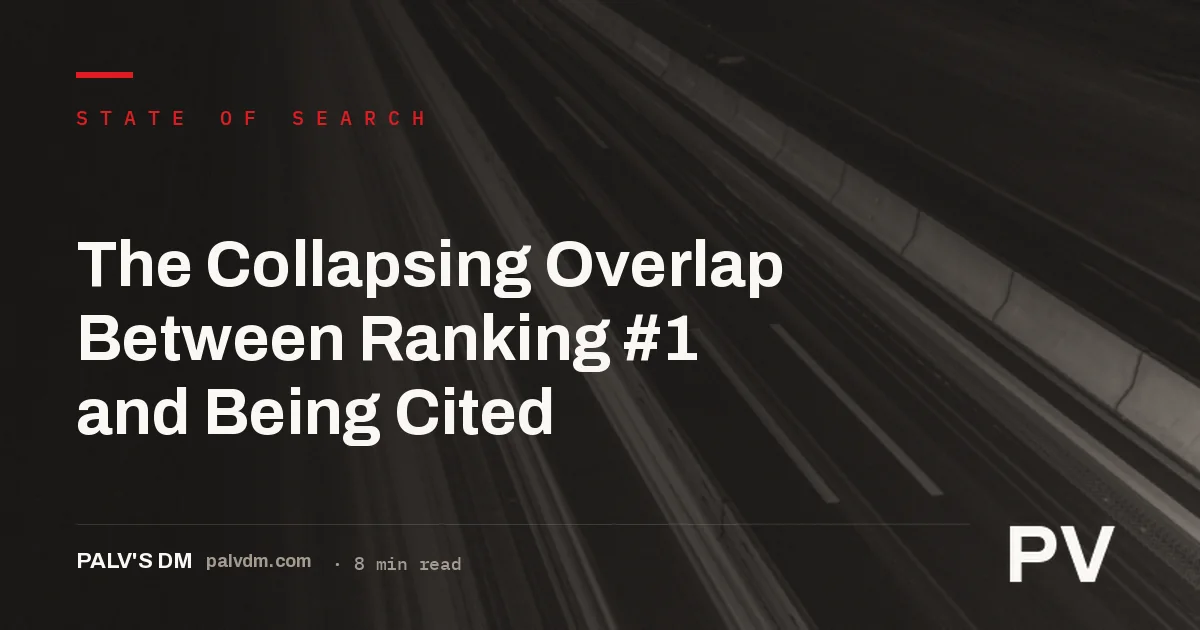 Long exposure light trails in the dark representing diverging paths between search ranking and AI citation