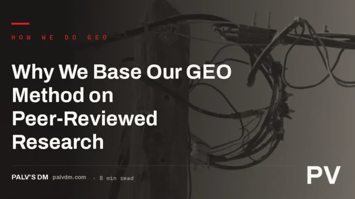 Server room cables representing the infrastructure behind research-backed GEO methodology