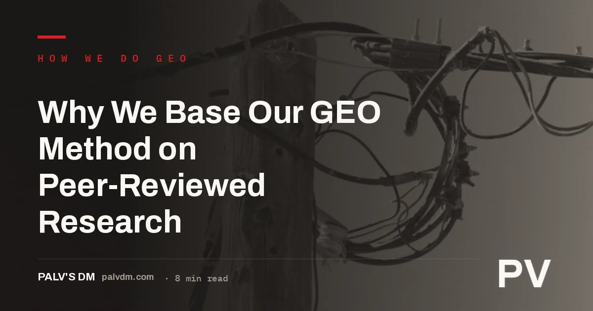Server room cables representing the infrastructure behind research-backed GEO methodology