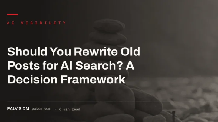 A decision framework for which old posts to rewrite for AI search