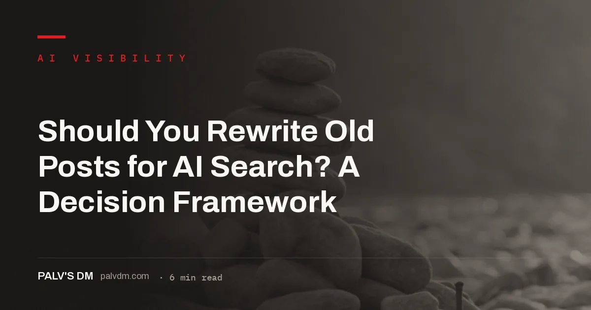 A decision framework for which old posts to rewrite for AI search