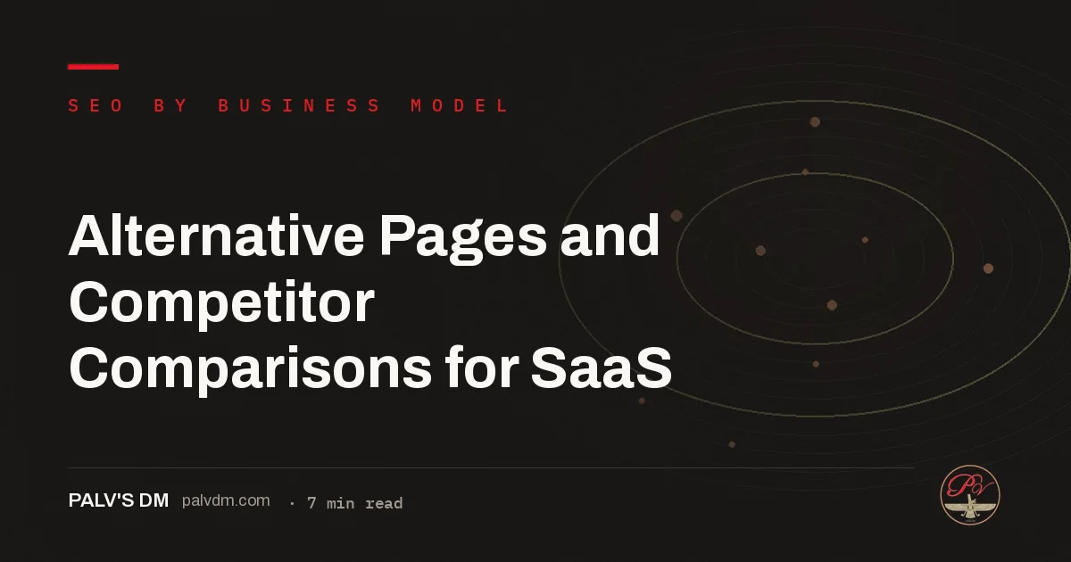 Alternative Pages and Competitor Comparisons for SaaS — hero image