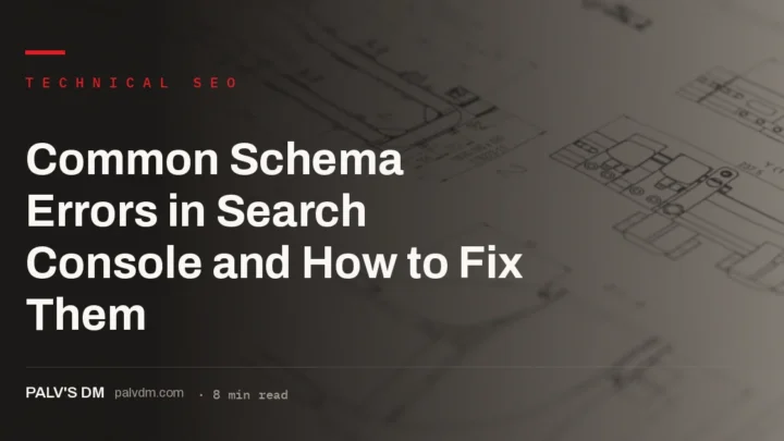 Common schema errors in Google Search Console and how to fix them, technical blueprint background