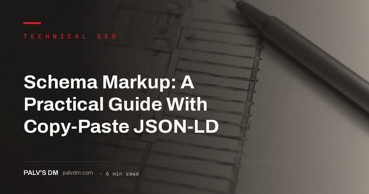 Schema markup guide with copy-paste JSON-LD for Organization and FAQPage