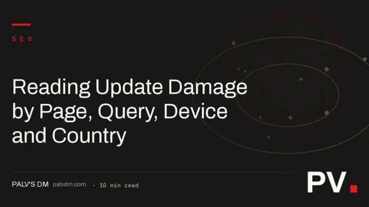 Reading Update Damage by Page, Query, Device and Country