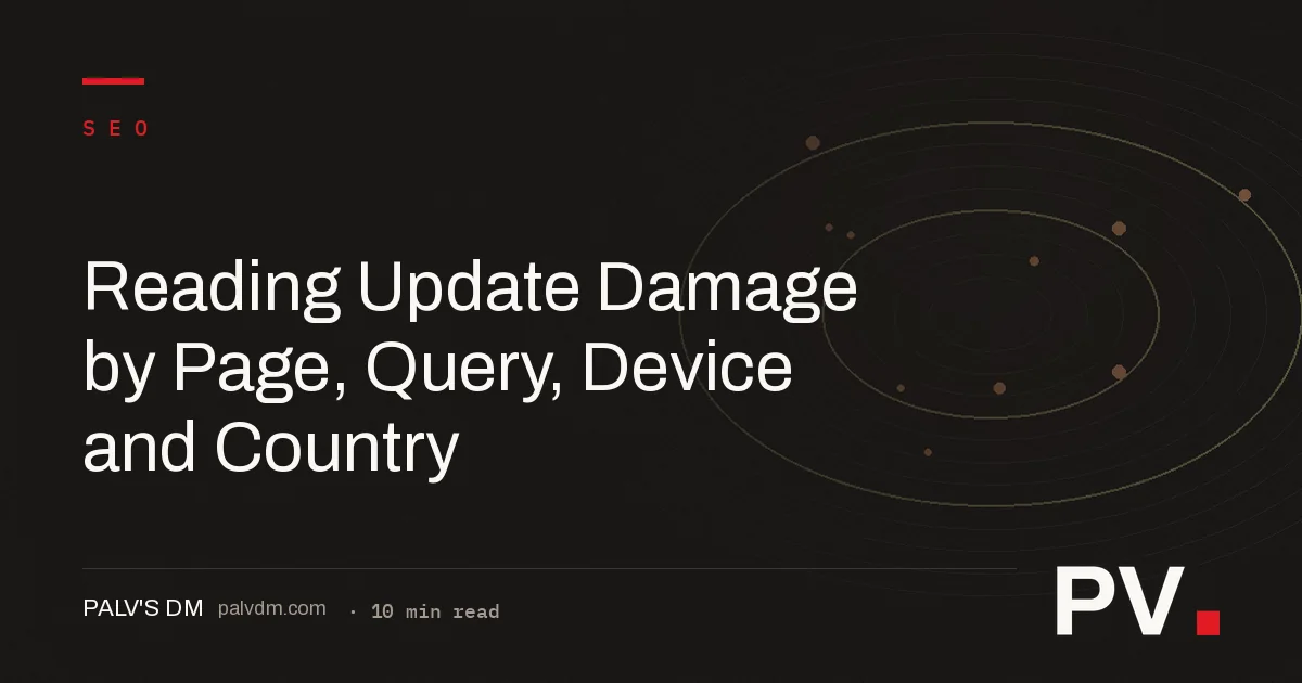 Reading Update Damage by Page, Query, Device and Country
