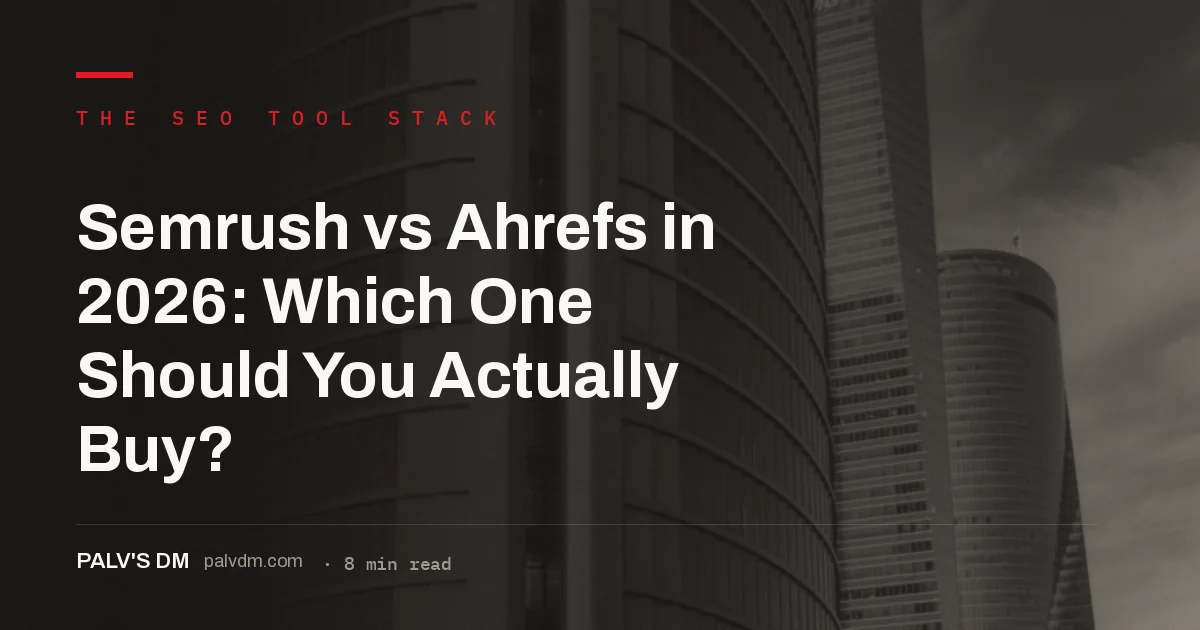 Semrush vs Ahrefs comparison, architectural facade grid concept