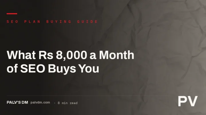 Ledger-style graphic representing an affordable SEO plan budget in India