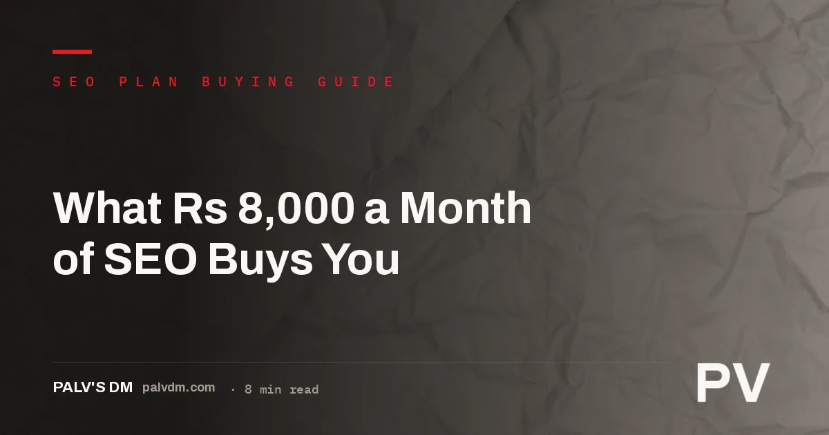 Ledger-style graphic representing an affordable SEO plan budget in India