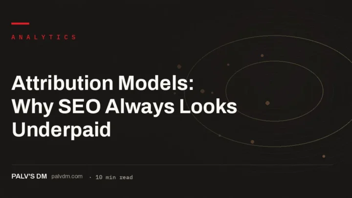 Comparison of last-click and data-driven attribution models showing how each credits organic search differently
