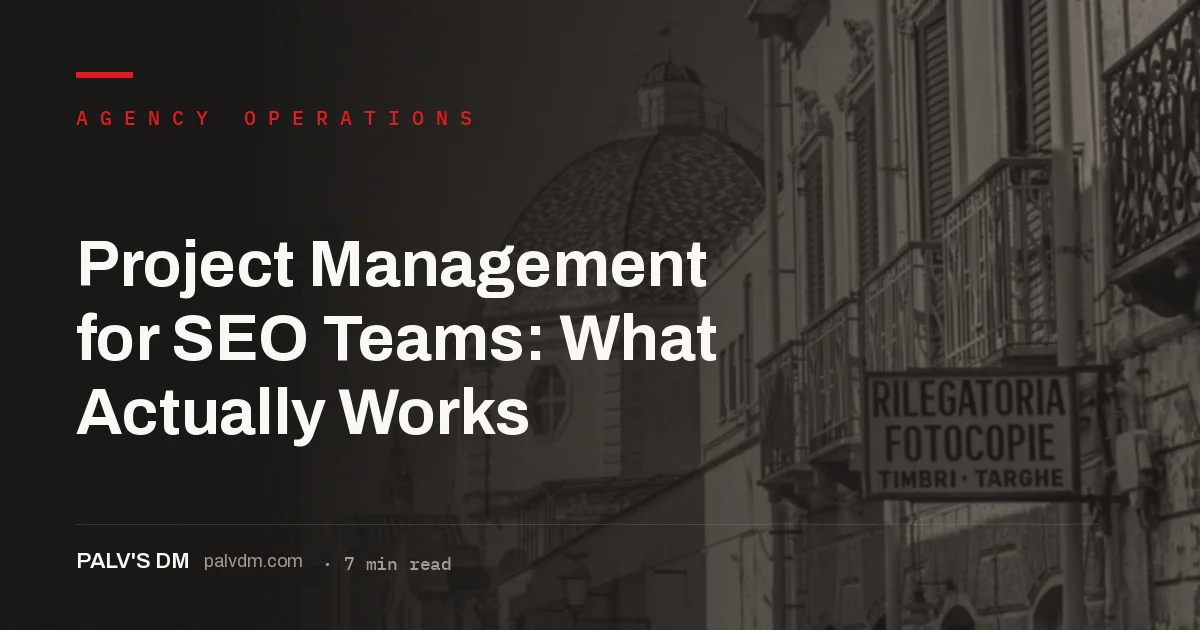 Project management workflow board for an SEO team's recurring tasks
