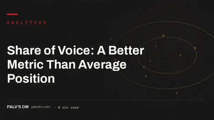 Illustrative chart showing how share of voice reveals competitive market reality that average position alone hides