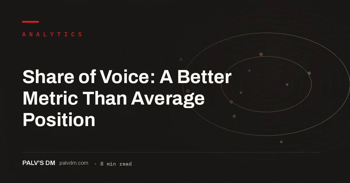 Illustrative chart showing how share of voice reveals competitive market reality that average position alone hides