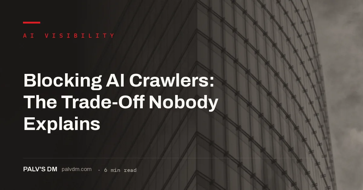 Blocking AI crawlers trade-off: training crawlers versus search crawlers explained