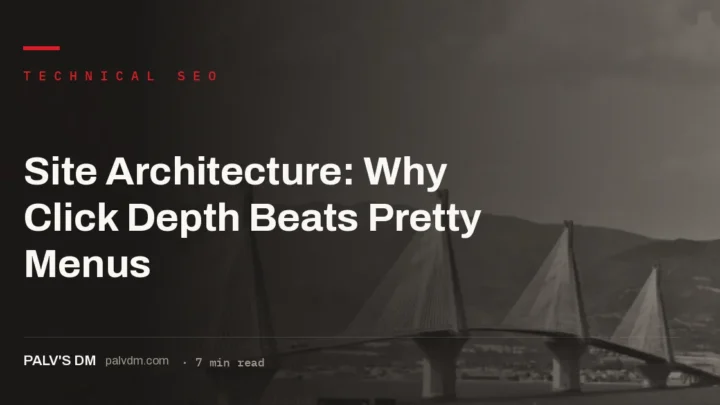Site architecture for SEO: click depth, flat structure and topic clusters over menus