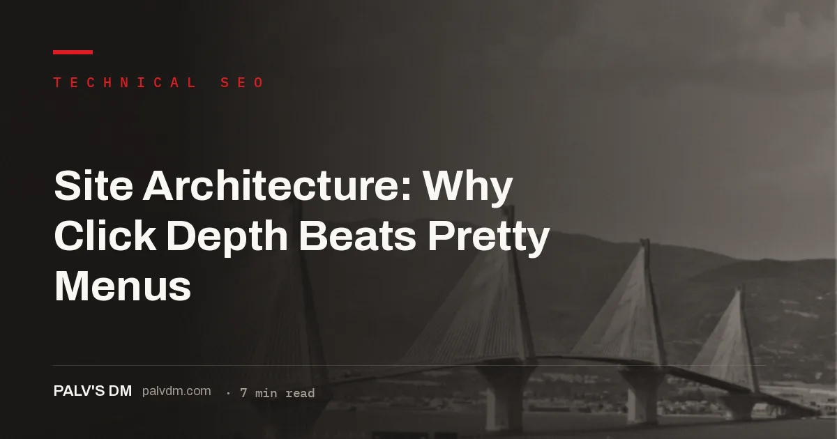 Site architecture for SEO: click depth, flat structure and topic clusters over menus