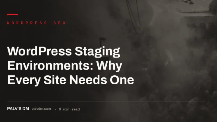 WordPress staging environment concept with server infrastructure